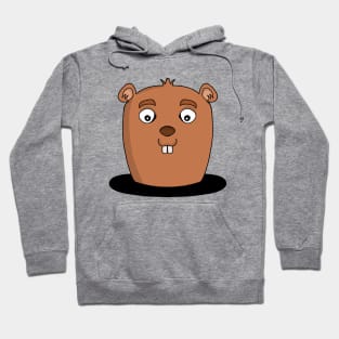 Beaver coming out of a hole Hoodie